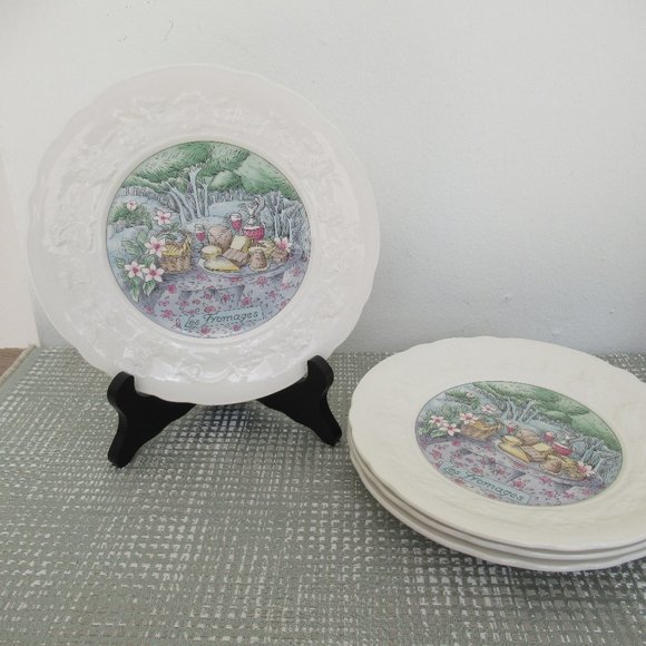 Gien France LES SAVEURS Salad Dessert Plates 8.5" Marie Pierre Boitard SET OF 4 - Picture 4 of 12